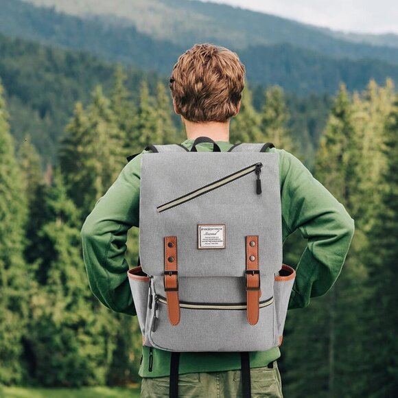 Vintage Laptop Backpack with USB Charging Port, Backpack for College Fits up to - Picture 6 of 6